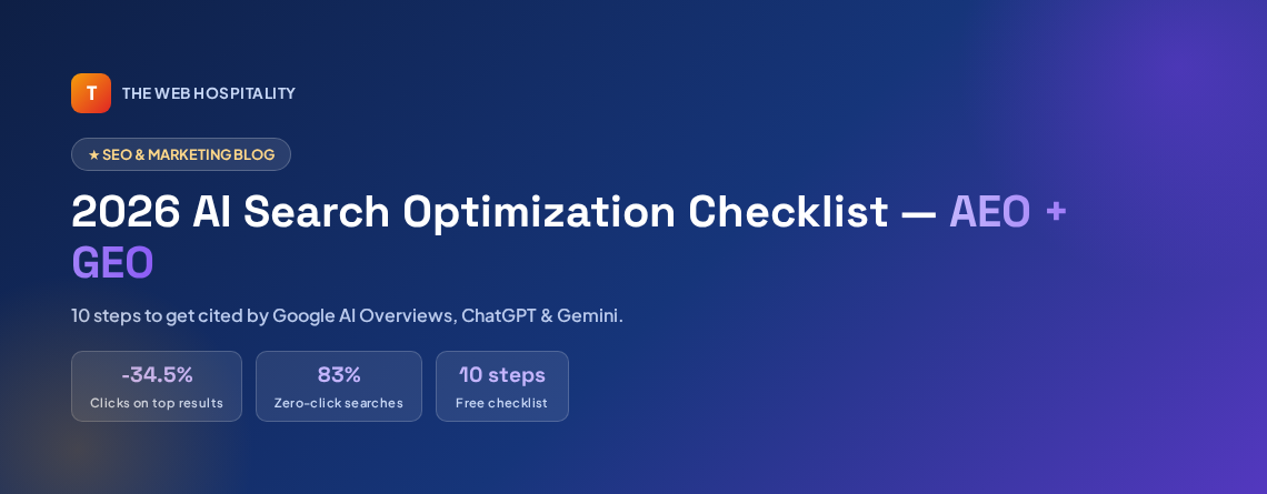 AI Search Optimization Checklist (AEO + GEO) AI Search Optimization Checklist (AEO + GEO)